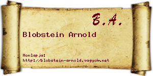 Blobstein Arnold névjegykártya